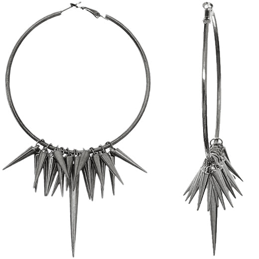 Large spike store hoop earrings