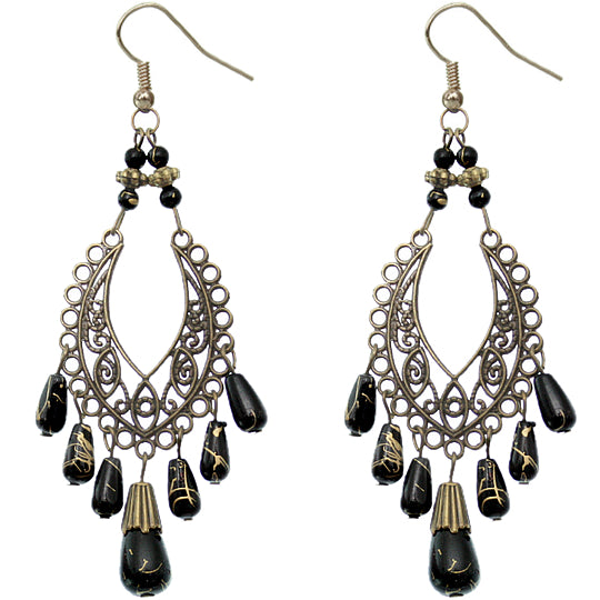 black beaded earrings