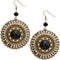 Black Round Bead Earrings