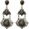 Black Faceted Teardrop Rhinestone Post Earrings