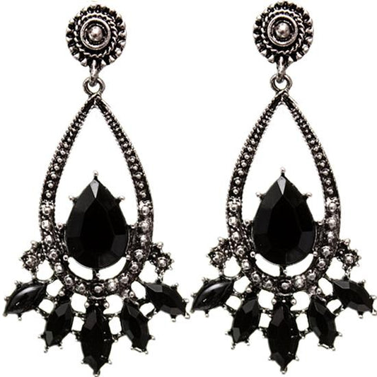 Black Faceted Earrings