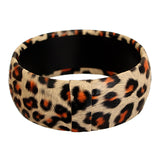 Black Orange Cheetah Print Bangle Bracelet