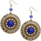 Blue Round Bead Earrings