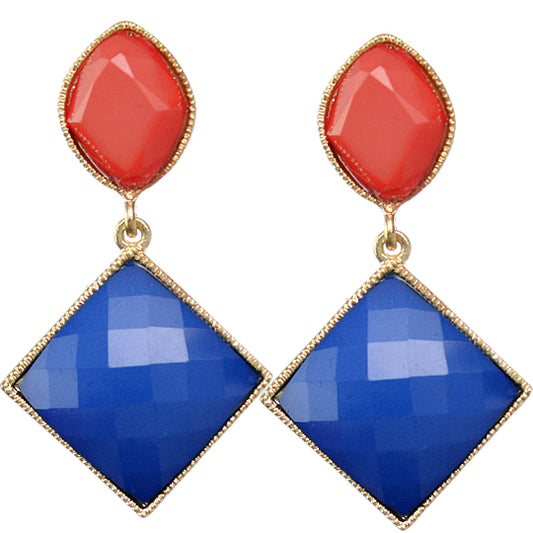 Blue Two Tone Earrings