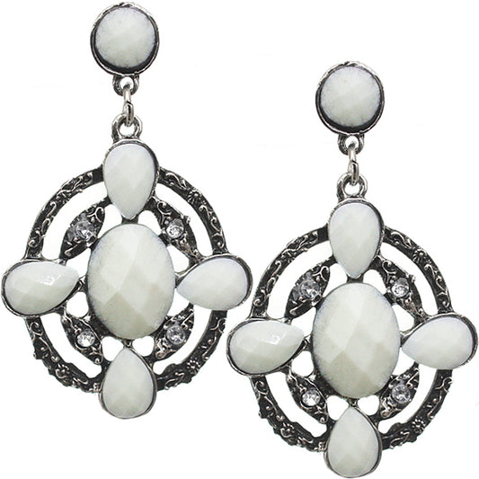 White beaded earrings