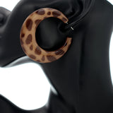 Brown Spotted Hoop Earrings