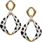 Gold Black Rhinestone Cheetah Post Earrings