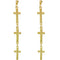 Gold triple cross post earrings