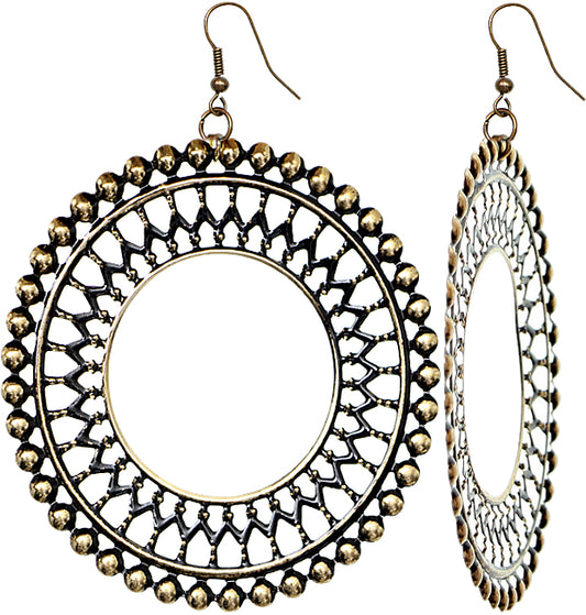 Gold Large Cutout Hoop Earrings