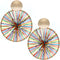 Gold Multicolor Thread String Woven Earrings