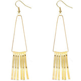 Gold Trapezoid Long Stick Earrings