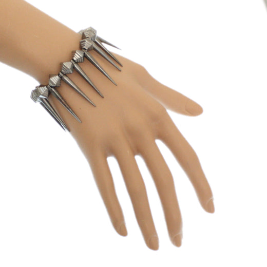 Gray Spiked Elastic Stretch Bracelet