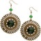 Green Round Bead Earrings