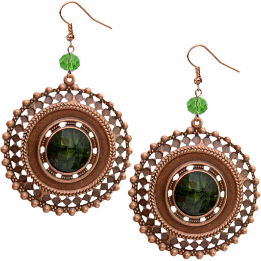 Green Beaded Earrings