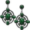 green rhinestone post earrings