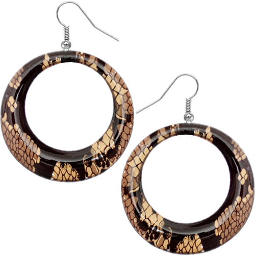 Brown Snake Earrings