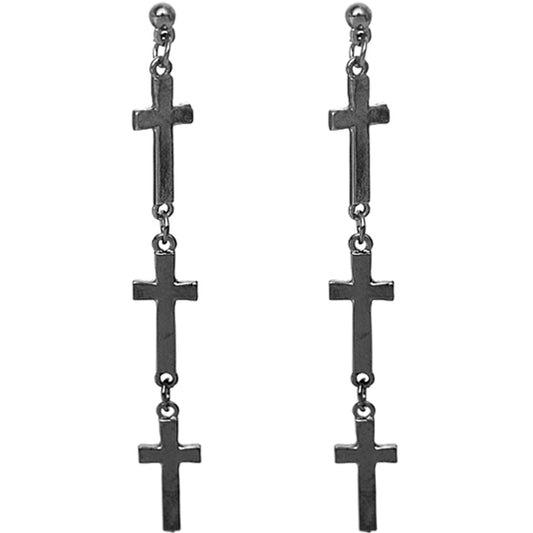 Cross earrings for grunge girls and boys