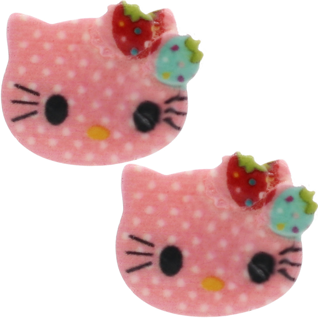 Light Pink Hello Kitty Polka Dot Post Earrings