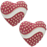 Blush Pink Heart Shaped Stud Earrings