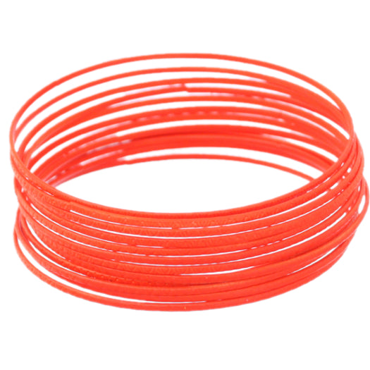 Orange 11-Piece Thin Stacked Bracelets