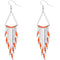 Orange Long Beaded Dangle Earrings