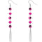 Pink Beaded Evil Eye Chain Earrings