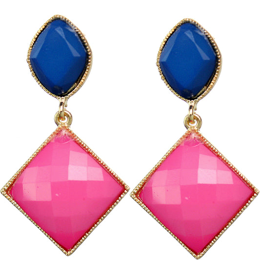 Pink Blue Post earrings