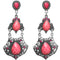 Pink Faceted Teardrop Rhinestone Post Earrings