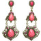 Pink Gold Faceted Teardrop Rhinestone Post Earrings