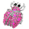 Pink Studded Rhinestone Ladybug Adjustable Ring