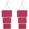 Pink Triple Square Link Drop Earrings