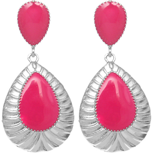 Pink Pear Shaped Post Earrings