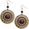 Purple Round Bead Earrings