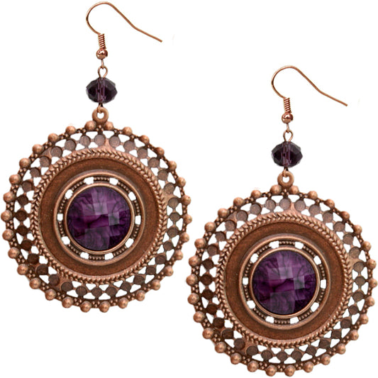 Purple Beaded Earrings