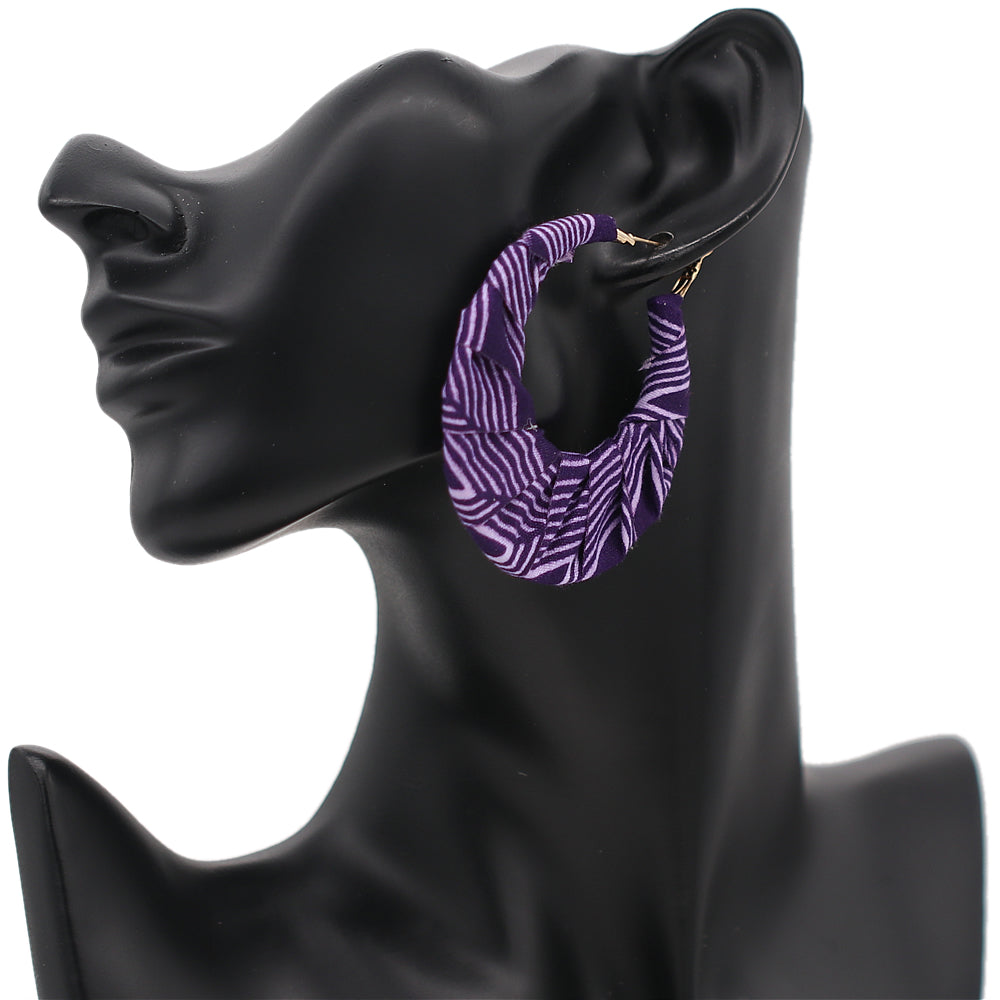 Loft Fabric Wrapped Hoop Earrings | Hawthorn Mall