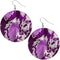 Purple Round Snakeskin Thin Earrings