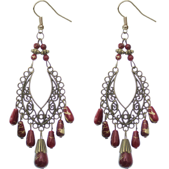 Red Beaded Earrings