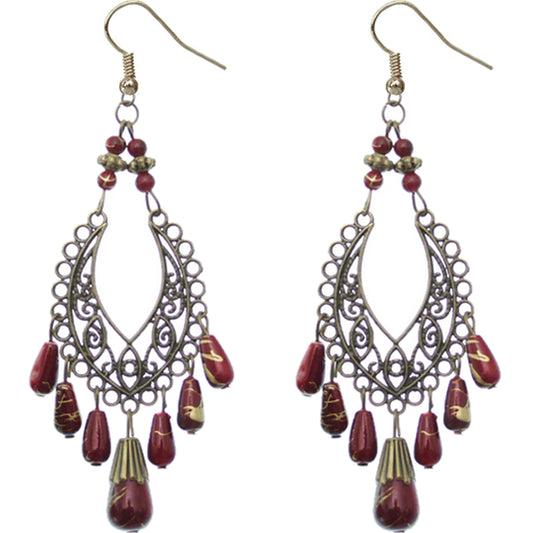 Red Beaded Earrings