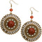 Red Round Bead Earrings