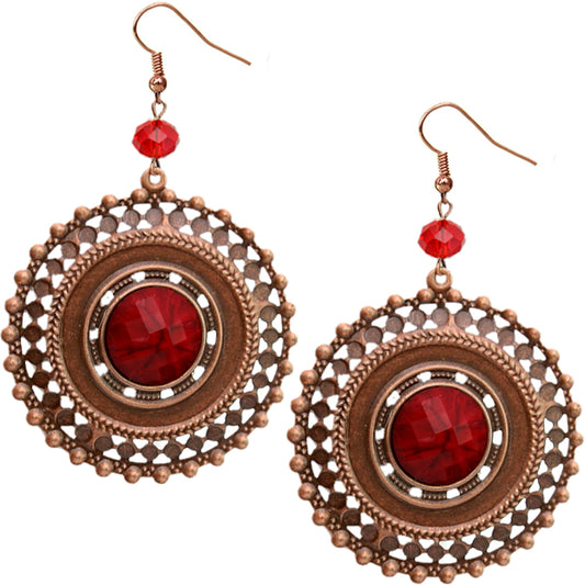 Red Bead Earrings