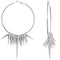 Silver Large Spike Hoop Earrings