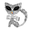 Silver Rhinestone Fox Bow Tie Adjustable Ring