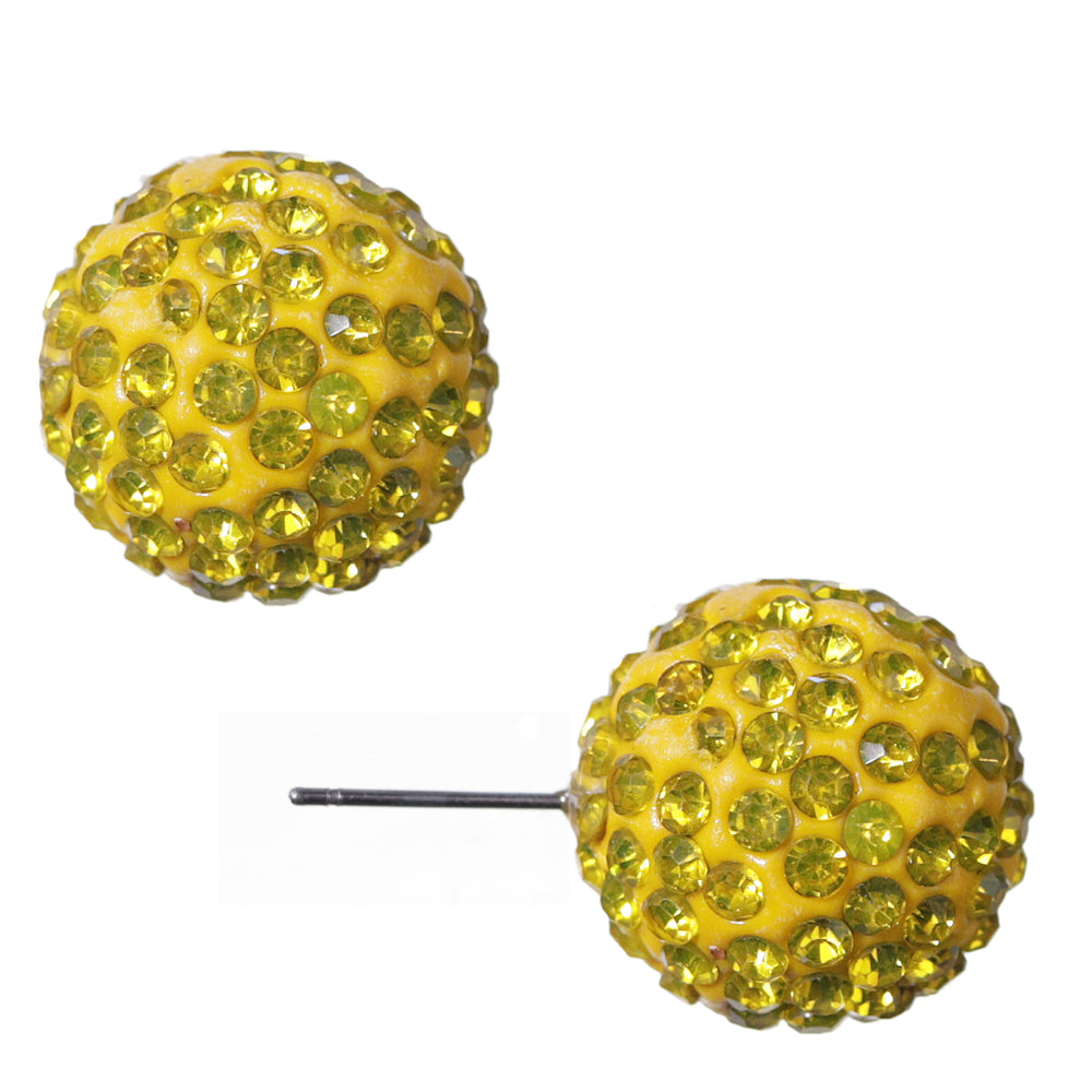 Yellow Large Fireball Stud Earrings